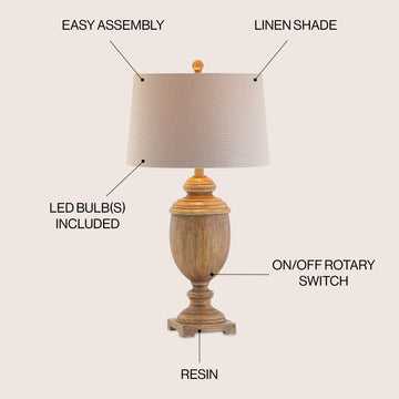Kennedy 30.5" Resin LED Table Lamp - JONATHAN Y